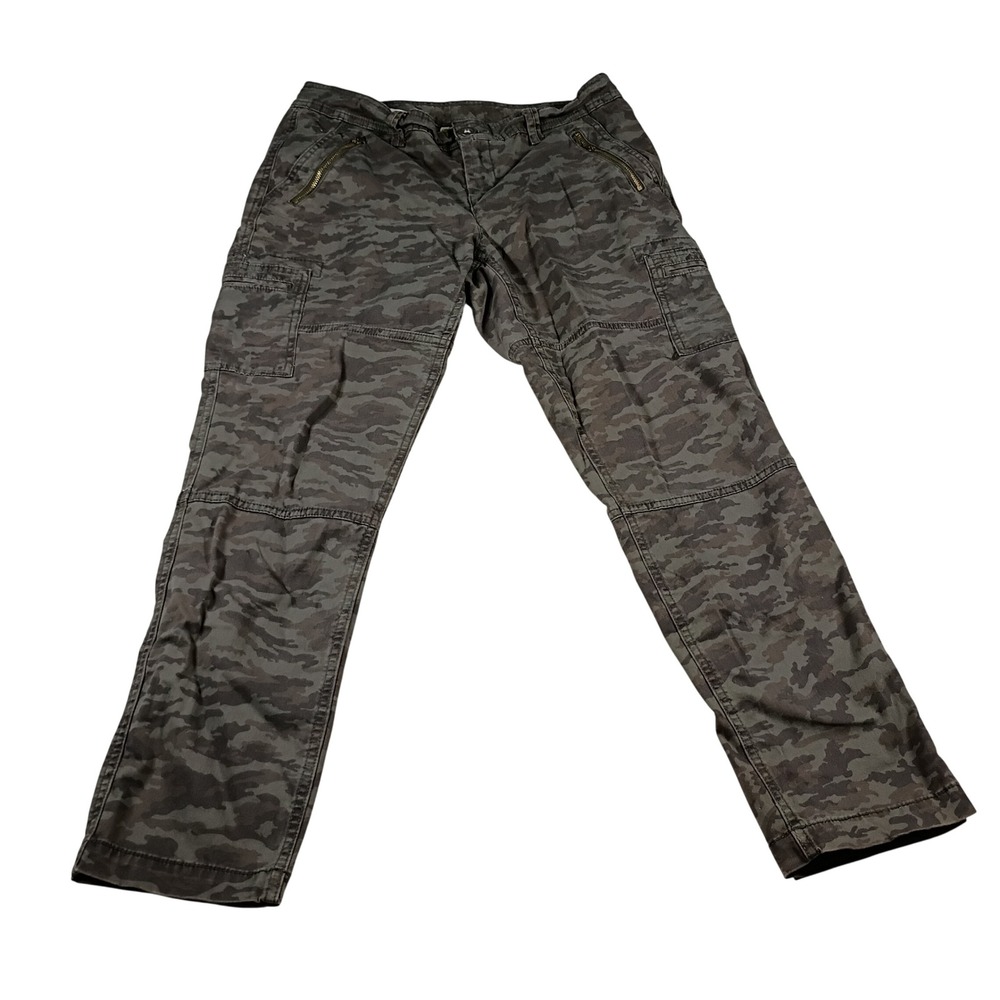 Faded Glory Cargo Pants Women Size 10 Camo Green Good Slim Straight Utility